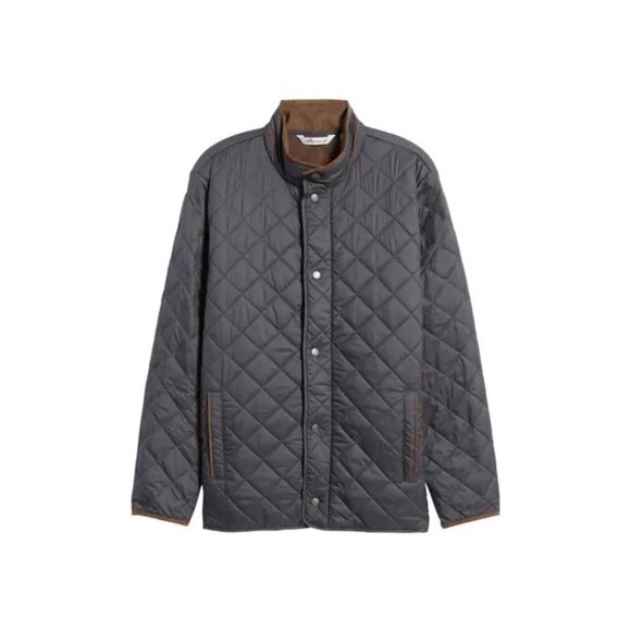 Peter Millar Suffolk Quilted Windproof Full Zip Black Travel Coat Jacket - Picture 2 of 14